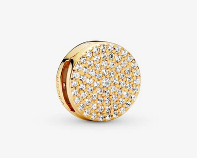 Clear Pavé Clip Charm | Rose gold plated | Pandora US
