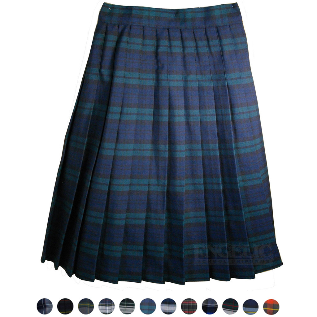 Girls School Uniform Plaid Pleated Skirt