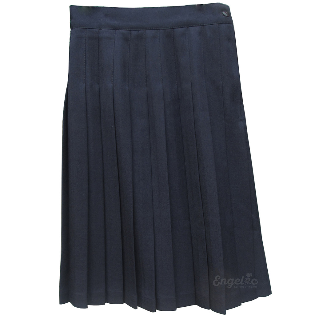 Girls School Uniform Pleated Skirt Navy