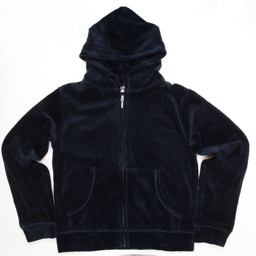 Navy Hooded Velour's Juniors