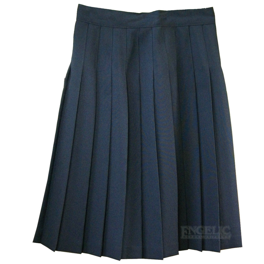 Girls School Uniform Pleated Skirt Navy or Black 