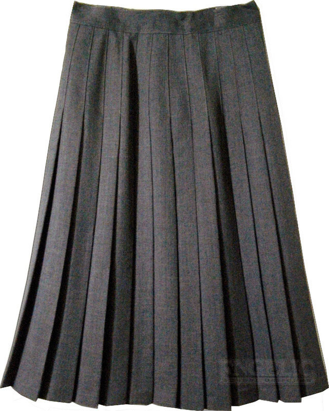 Juniors School Uniform Pleated Skirt Grey Poly/Wool Engelic Uniforms