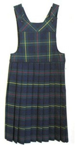 Button Top Pleated Jumper with Piping | Plaid G | Color #83