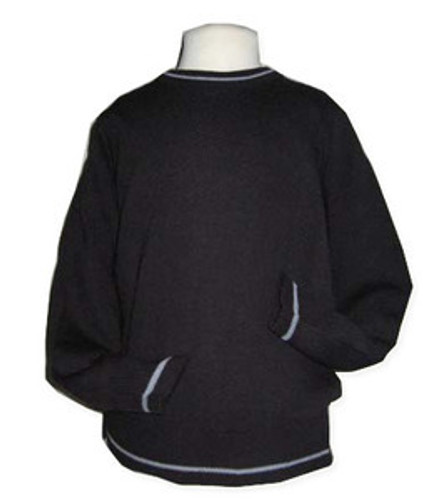 Sweater Crewneck Pullover | Long Sleeves | Navy W/Grey Trim