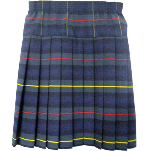 Girls School Uniform Yoke Pleated Plaid Skirt