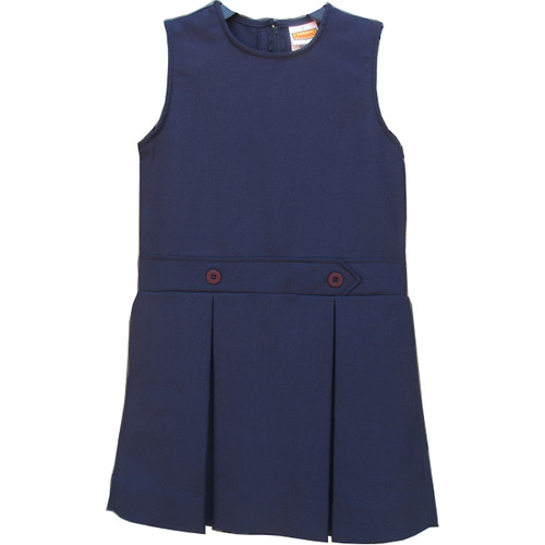 Drop Waist Jumper with Kick Pleats Navy