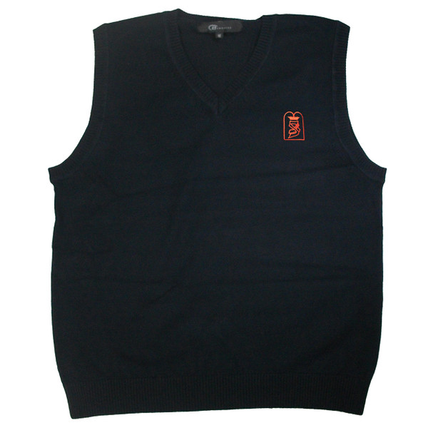 Kids Sleeveless Cotton Sweater Vest | Navy With Bnos Zion D'Bobov Elem ...