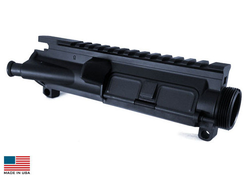 DESCRIPTION
The KE-15 forged flat top complete upper receiver is precision machined from 7075-T6 forgings to MilSpec standards, made to fit all M16/M4 rifles and carbines. Featuring USGI type T marked top, making it easy to remount any of your tactical accessories. M4 Feed ramps are machined into the upper. Milspec type III hard anodized and ready to be assembled with your choice of components.
SPECIFICATIONS
- Forward assist and ejection port cover installed. DESCRIPTION
The KE-15 forged flat top complete upper receiver is precision machined from 7075-T6 forgings to MilSpec standards, made to fit all M16/M4 rifles and carbines. Featuring USGI type T marked top, making it easy to remount any of your tactical accessories. M4 Feed ramps are machined into the upper. Milspec type III hard anodized and ready to be assembled with your choice of components.
SPECIFICATIONS
- Forward assist and ejection port cover installed.
