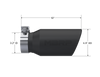 MBRP Universal Tip 4.5in OD / 3.2in Inlet / 10in Length / Angled Cut Rolled End - Black - T5196BLK Photo - Close Up