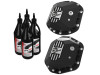 aFe 07-11 Jeep Wrangler JK Street Series Front & Rear Diff. Covers Black w/ Machined Fins/Gear Oil - 46-7113AB Photo - Primary