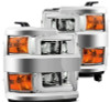 AlphaRex 15-19 Chevy Silverado 2500/3500 LUXX-Series Proj. Headlights Chrome w/Actv SeqSig & DRL - 880099 Photo - Primary