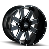 ION 141 20x12 / 8x165.1 BP / -44mm Offset / 130.8mm Hub Gloss Black Milled Wheel - 141-2281M Photo - Primary