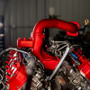 Wehrli 11-16 Chevrolet 6.6L LML Duramax High Flow Y-Bridge Kit - WCFab Red - WCF100165-RED Photo - Mounted