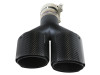 aFe Takeda 2.5in 304 Stainless Steel Clamp-on Exhaust Tip Driver side 2.5in Inlet 4in Dual-Carbon - 49T25480-C122 Photo - Unmounted