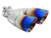 aFe Takeda 2.5in 304 Stainless Steel Clamp-on Exhaust Tip Driver Side 2.5in Inlet 4inDual-Blue Flame - 49T25484-L122 Photo - Primary