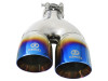 aFe Takeda 2.5in 304 Stainless Steel Clamp-on Exhaust Tip Driver Side 2.5in Inlet 4inDual-Blue Flame - 49T25484-L122 Photo - Unmounted