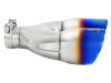 aFe Takeda 2.5in 304 Stainless Steel Clamp-on Exhaust Tip Driver Side 2.5in Inlet 4inDual-Blue Flame - 49T25484-L122 Photo - Unmounted