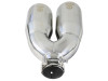 aFe Takeda 2.5in 304 Stainless Steel Clamp-on Tip Passenger Side 2.5in Inlet 4inDual - Polished - 49T25484-P121 Photo - Unmounted