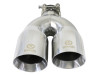aFe Takeda 2.5in 304 Stainless Steel Clamp-on Tip Passenger Side 2.5in Inlet 4inDual - Polished - 49T25484-P121 Photo - Unmounted