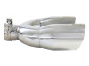 aFe Takeda 2.5in 304 Stainless Steel Clamp-on Tip Passenger Side 2.5in Inlet 4inDual - Polished - 49T25484-P121 Photo - Unmounted