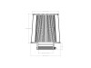 aFe Magnum FORCEintake Replacement Air Filter w/ D2 Dura-Dry Media 4in F x 8in B x 7in T x 8inH - 21-90009V Technical Drawing