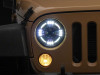 Raxiom 07-18 Jeep Wrangler JK Axial Series Quatro LED Headlights- Black Housing- Clear Lens - J194501 Photo - Close Up
