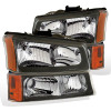 Raxiom 03-06 Chevrolet Silverado 1500 Axial Series Euro Headlights- Black Housing- Clear Lens - S112705 Photo - Primary