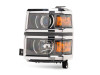 Raxiom 14-15 Chevrolet Silverado 1500 OE Projector Headlights/Chrome Trim- Black- Clear Lens - S169261 Photo - Close Up