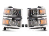 Raxiom 14-15 Chevrolet Silverado 1500 OE Projector Headlights/Chrome Trim- Black- Clear Lens - S169261 Photo - Close Up