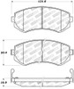 StopTech Street Touring 89-06/96 Nissan 240SX Front Brake Pads - 308.04220 Technical Drawing