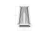 aFe POWER Universal Clamp-On Air Filter w/ D2 Dura-Dry Media - 4.5in F x 7in B x 4.75in T x 9in H - 21-45005V Technical Drawing