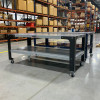 Wehrli Modular Steel Work Bench Top/Shelf Kit - 42in x 90in x .120in Thick (Grey & Raw Steel) - WCF25-4290-120-TBLGR1 User 4