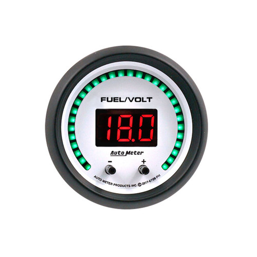 Autometer 52.4mm White Switchable 0-100 Fuel Level/8-18V Voltmeter Phantom Elite Digital Gauge - 6709-PH User 1