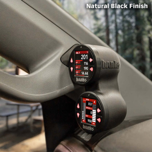 Banks Power 19-21 Chevy/GMC 1500 / 20-23 Chevy/GMC 2500/3500 - iDash Stealth Dual Pod Mount 52mm - 63362 User 2