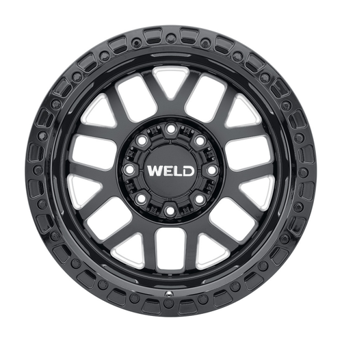 Weld Off-Road W105 20X9 Cinch 8X170 ET00 BS5.00 Gloss Black MIL / Gloss Black Ring 125.1 - W10509017501 Photo - Close Up