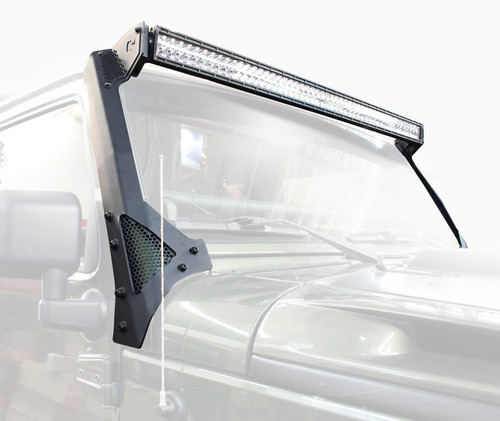 Go Rhino 07-18 Jeep Wrangler JK/JKU (Ex Mjve/392/4xe) Windshield Light Bar Mount Brkt - 50in Sgl Row - 730503T Photo - Primary