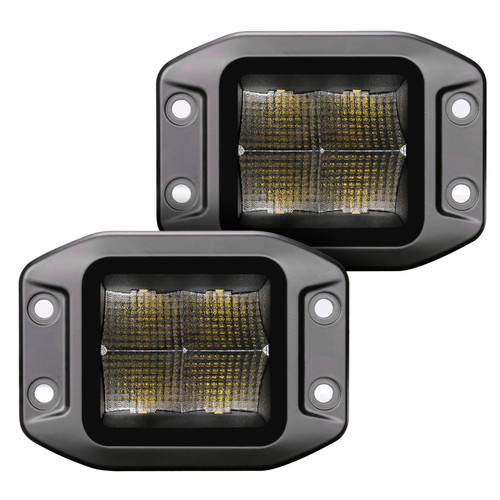 Go Rhino Xplor Blackout Series Cube LED Flood Light Kit (Flush Mount) 3x3 - Blk (Pair) - 750400321FCF Photo - Primary