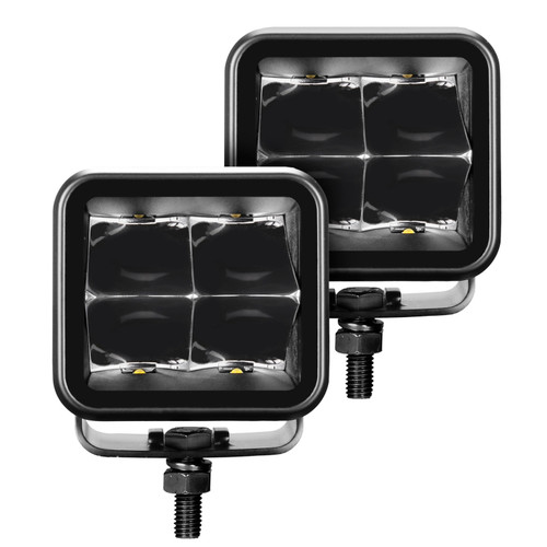 Go Rhino Xplor Blackout Series Cube LED Spot Light Kit (Surface/Threaded Stud Mnt) 3x3 - Blk (Pair) - 750400321SCS Photo - Primary
