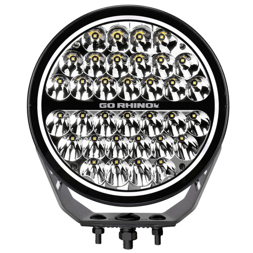 Go Rhino Xplor Blackout Series Round Single LED Spot Light Kit w/DRL (Surface Mount) 9in. - Blk - 751700911SRS Photo - Primary