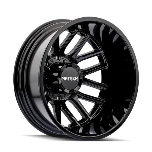 Mayhem 8107D Cogent Dually 20x8.25 / 8x165.1 BP / -192mm Offset / 121.3mm Hub Gloss Black Wheel - 8107D-2881BR192 Photo - Primary