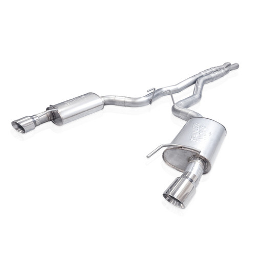 Stainless Works 2024 Mustang GT Catback Dual Tips Redline Sound X-Pipe Factory Connect Exhaust - M24CBXFCR Photo - out of package