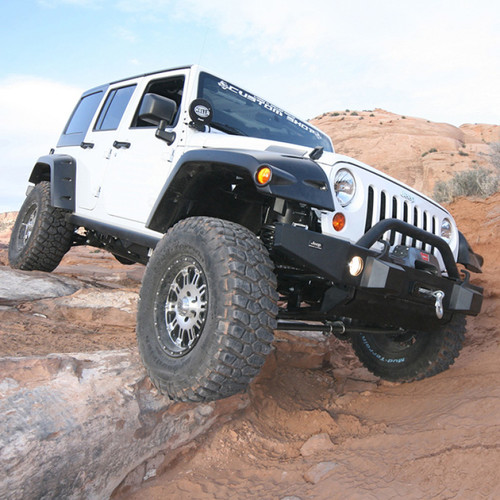 Superlift 07-18 Jeep Wrangler JK Unlimited 4in Lift Kit w/ Fox Shocks - K928F Photo - Mounted