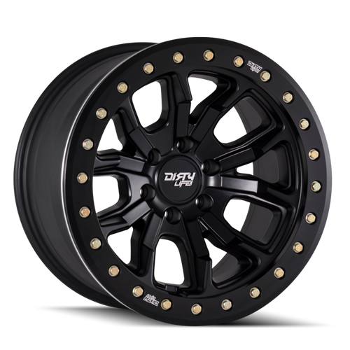 Dirty Life 9303 DT-1 17x9 / 8x170 BP / -12mm Offset / 130.8mm Hub Matte Black Wheel- Beadlock - 9303-7970MB Photo - Primary