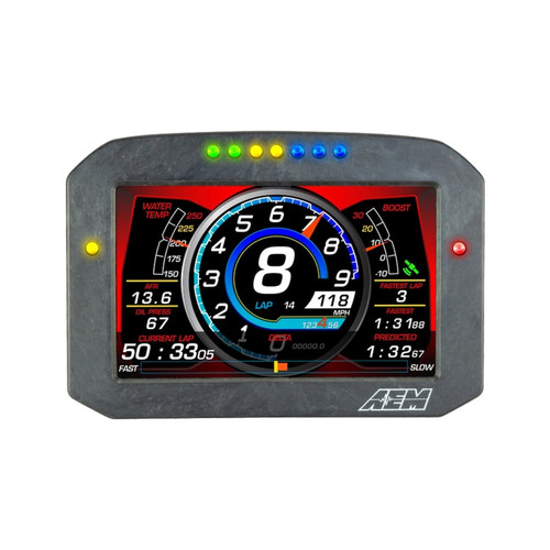 AEM CD-7G Carbon Flush Digital Dash Display w/ Internal 20Hz GPS & Antenna - 30-5702F Photo - out of package