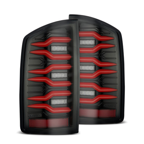AlphaRex 07-08 Dodge Ram1500/07-09 Dodge Ram 2500+3500 Luxx-Series LED Tail Lights(Pair) Black/Red - 641060 Photo - Primary
