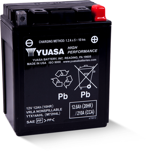 Yuasa YTX14AHL Maintenance Free AGM 12 Volt Battery - YUAM72H4L User 1