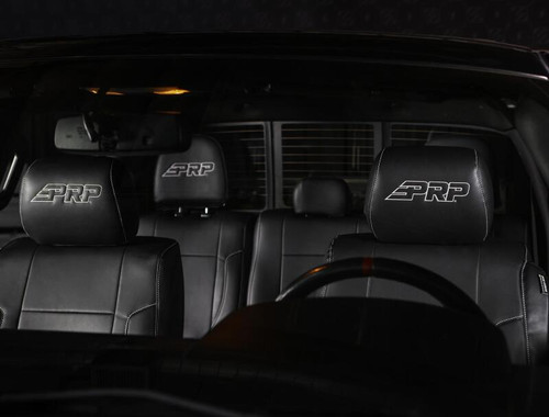 PRP 12-14 Ford Raptor  Rear Bench Seat Covers- Black with Silver Stitch - B070-06 Photo - Close Up