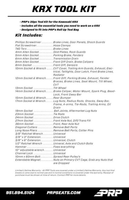 PRP Kawasaki KRX Tool Kit (Tools Only 35 pc) - H116 Photo - Close Up