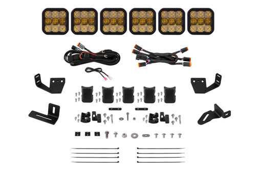 Diode Dynamics Prinsu/Sherpa Roof Racks- SS5 6-Pod CrossLink Mounting Kit Pro Yellow Combo - DD7821 Photo - Primary