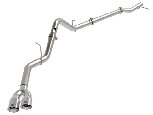 aFe Rebel XD Series 3 IN 304 Stainless Steel DPF-Back Exhaust w/Dual Polished Tips - 49-34145-P Photo - Primary